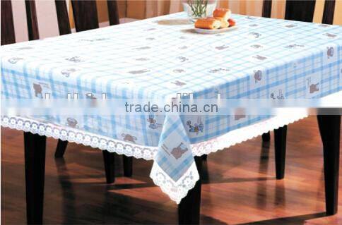 plastic printed square tablecloth, wholesale price for vinyl tablecloth