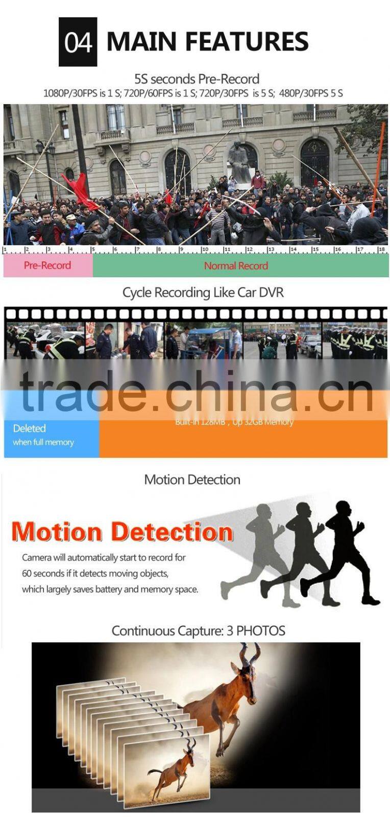 Mini Portable HD Video Recorder Button Police Camera ,Separated Law Enforcment Logger Camera
