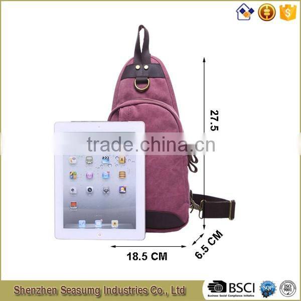 High Desity Washing Canvas Day Backpack Sling Bag