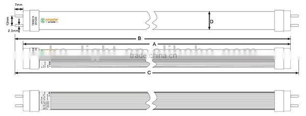 2 feet 8W SMD3014 etl led t8 tube