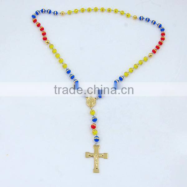 Fashion Colorful beads CATHOLIC Rosary necklace Sweater dress necklace chain
