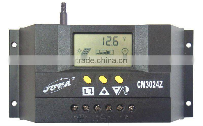 30A 12V/24V PWM Solar Charge Controller with LCD Display for 1000W Home System and Streetlight Use