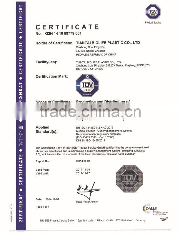 Disposable PET vacuum blood collection tubes