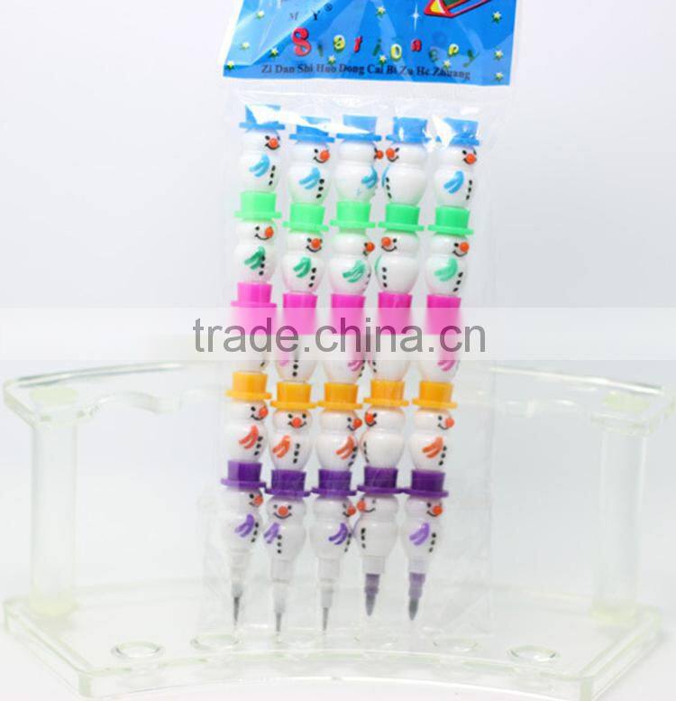 Christmas Snowman 5pcs stackable coloring pencil