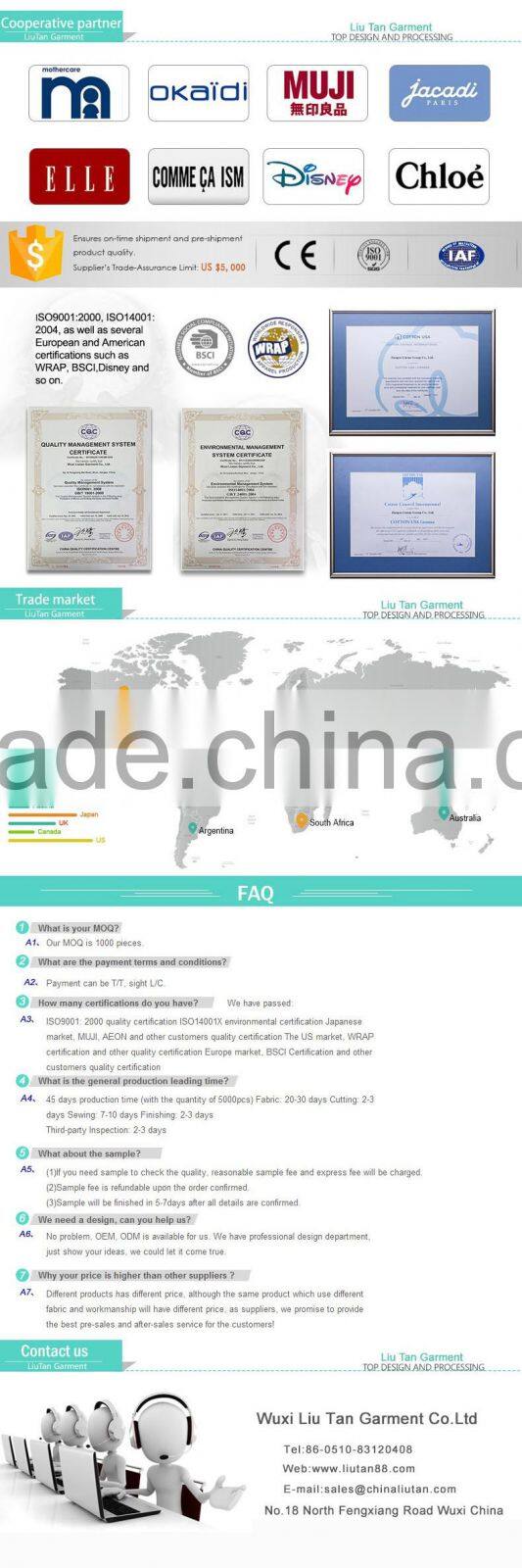 jacquard rib waist band cotton cargo pants for girls