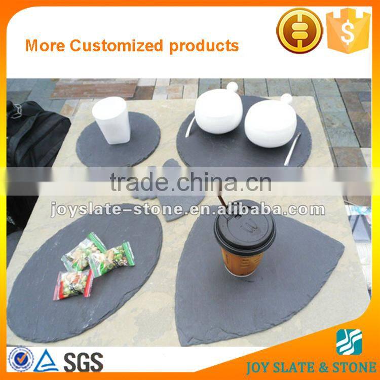 Hot sale square shape natural slate black dinner mat wine cup pad