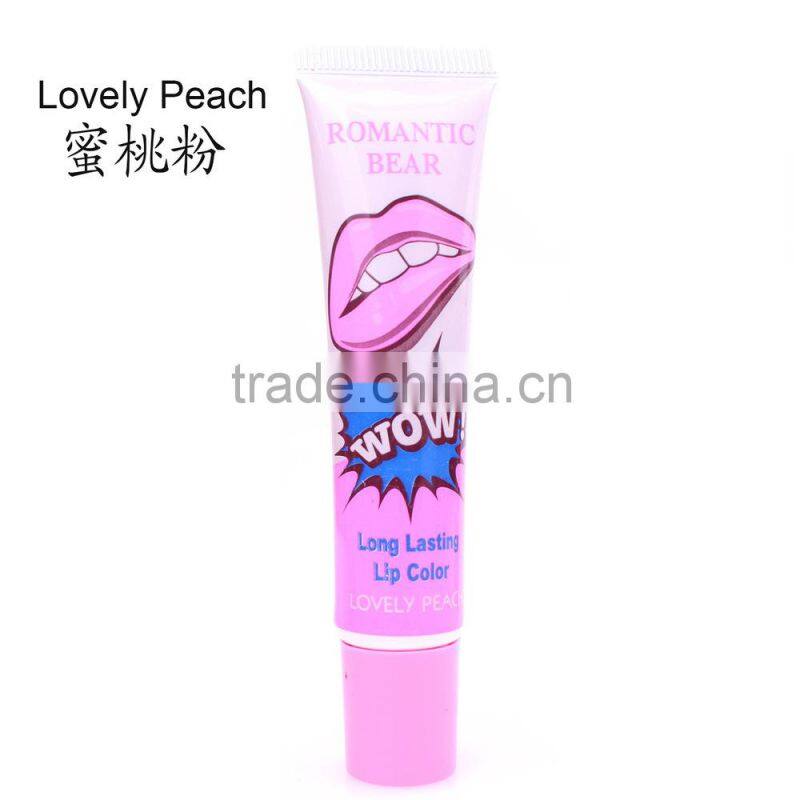 The Newest Romantic Bear long lasting 6 lip colors lipgloss peel off liquid matte lipstick