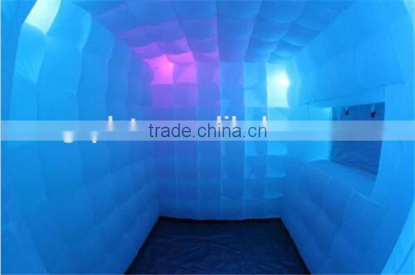 Charming&hot sale cube inflatable tent /photo booth with led tent/ inflatable trade tent booths for display