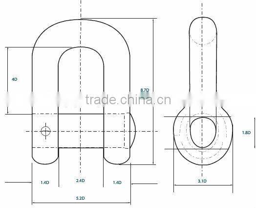 D Type Anchor Joining Shackle (End Shackle)