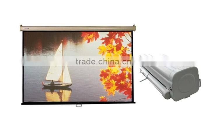 Manual Wall mounted Projector Screen LED Backlight Type and Yes Wide Screen