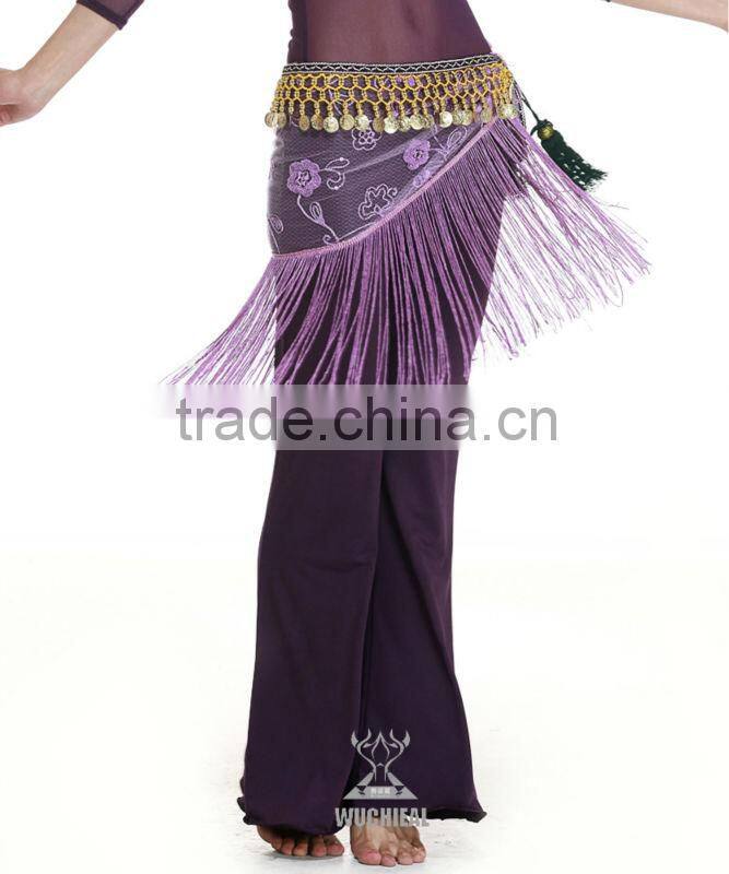 Cheap Comfortable Cotton Belly Dance Black Pants for Belly Dance Practice (QC10012)