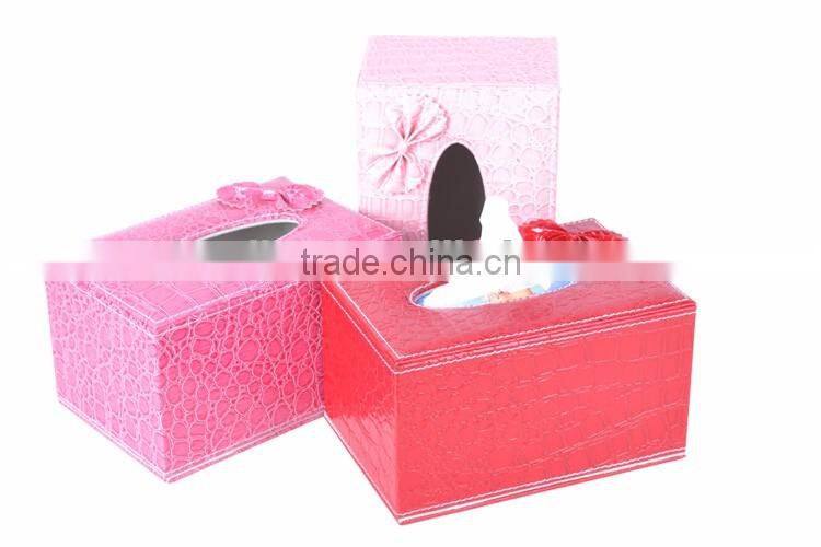 2016 new design leather tissue box holder wholesale