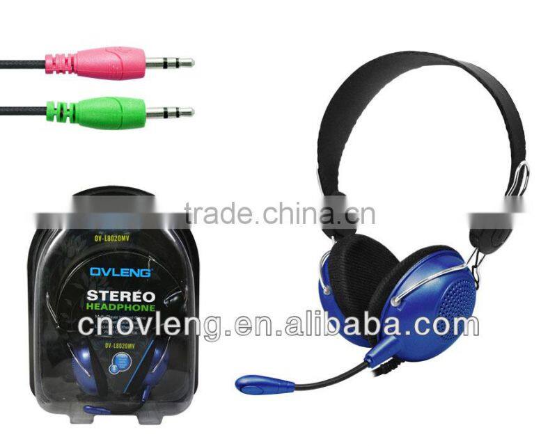 OEM Red Computer headphone with mic and online control