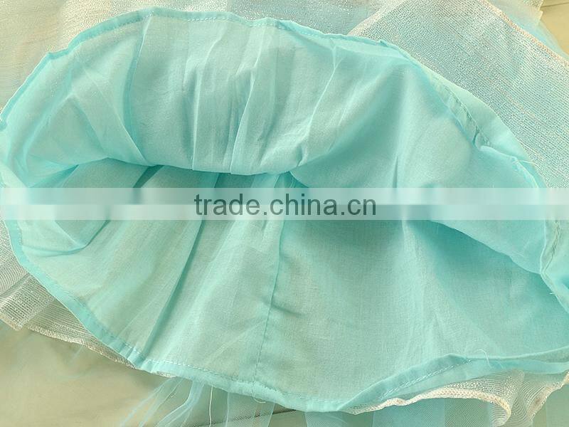 Aqua Pink color kids party wear dresses for girls of 2-6 years