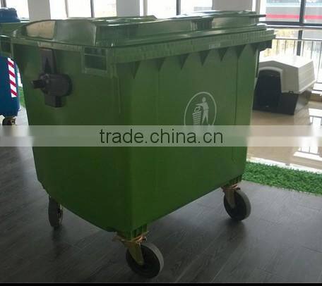 1100Litre wleelie bins in public area for garbage collections/outdoor rubbish cans with lid