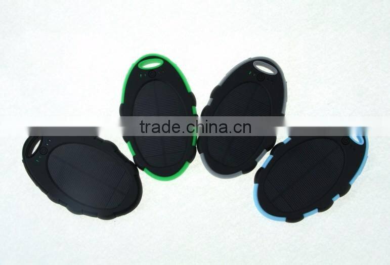 5000mAh Waterproof Solar Power Bank Dual USB Backup External Battery Charger for iPhone Samsung HTC Huawei Xiaomi Cell Phones