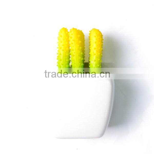 Artificial Succulents with ceramic pot with yellow spines