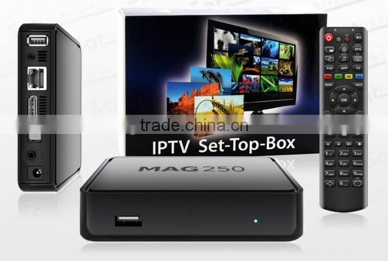 iptv mag250 with hd cable wifi adapter CAt5 optional IN STOCK mag250 iptv UK EU US PLUG mag 250 iptv box