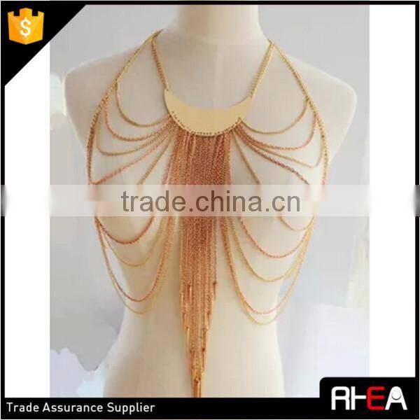 Gold Chain Design Fashion Multi Body Chain Vest Chain Necklace Jewelry