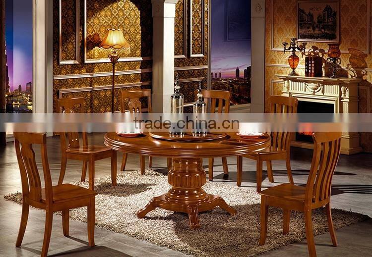 Hotsale round rotating dining table with strong wooden base