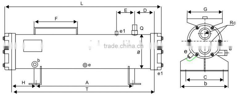High efficiency tube heat exchanger for heat pump with low price