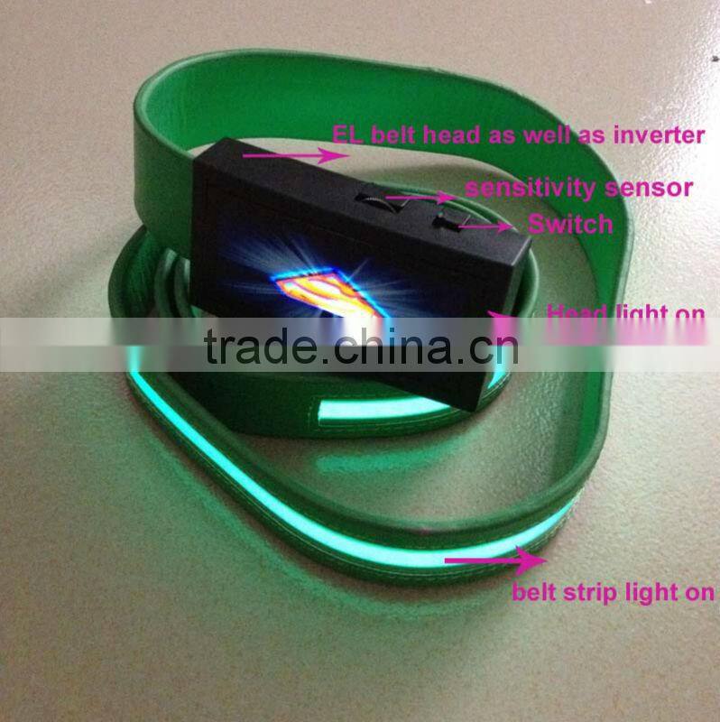 2013 new pack for non-sound active el belt / music el belt /el leather available