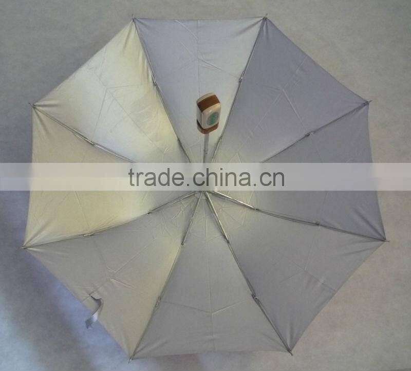 hot fashion style three folding radio umbrella made in china OKUMBRELLA