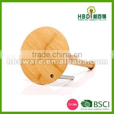 BSCI factory High quality bamboo wood Kitchen roll holder, roll holder wholesale