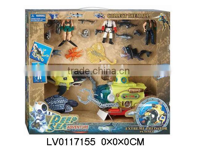 Funny deep sea animal toys ,plastic animal toy set