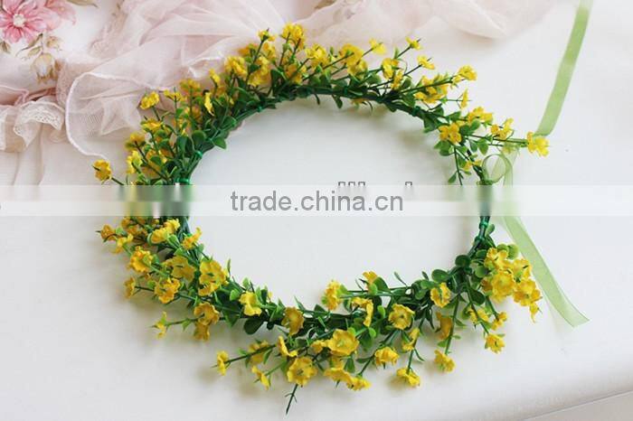 Artificial plum blossom Flower Bridal Hair Accessory Head Wreath Garland For Wedding Prom Party And Christmas Decoration
