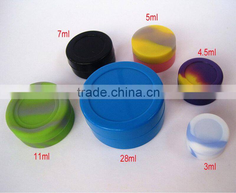 FDA food grade stackable non stick 26ml 2 compartments large platinum cured new style silicone dab rectangle stackable container