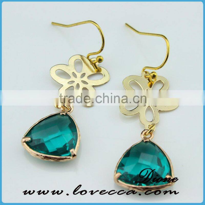 Egg Pink Color Crystal Rhinestone Teardrop Earring Jewelry for Women simple gold earring designs for women