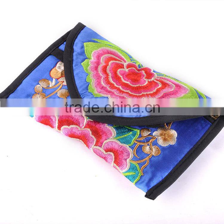 2016 new style women clutch bag embroidery coin purse mobile phone bag