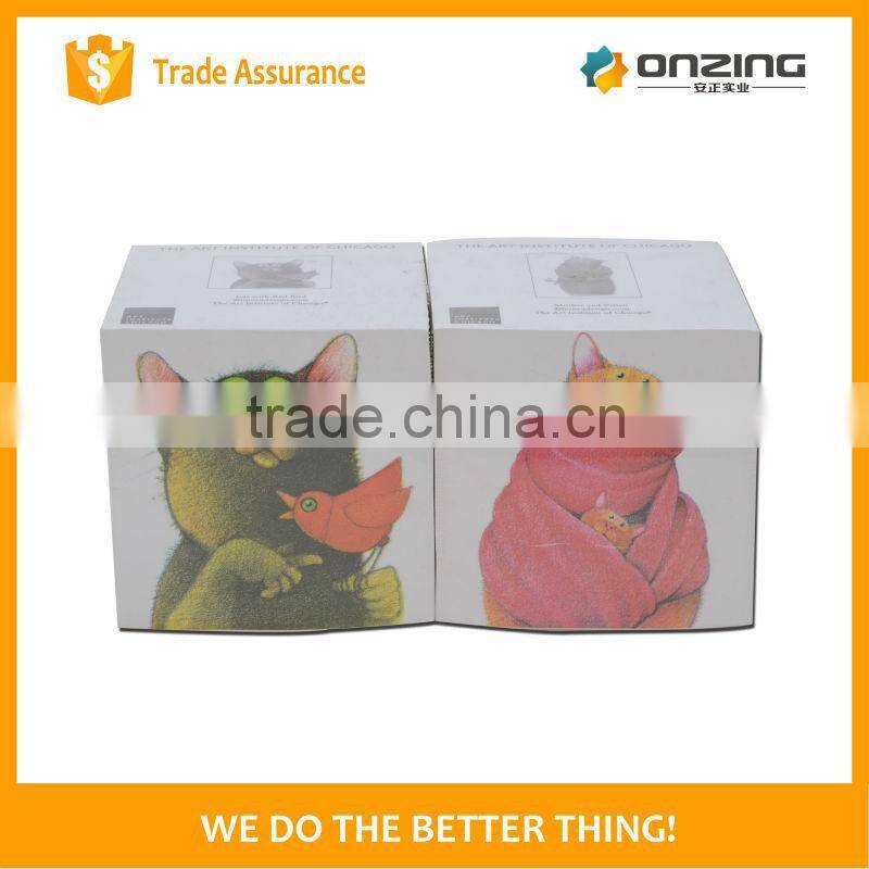 Custom logo printed promotional paper block note cube memo pad set