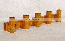 china factory FSC round shape wall mount hanging wooden clothes coat rack gift hook