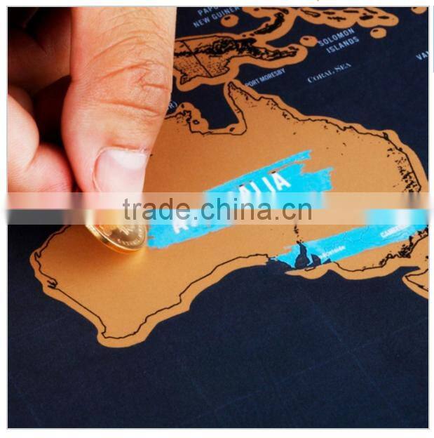 Stationery Store Maps Deluxe Black Scratch off Map World Map