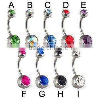 Surgical Grade Stainless Steel Chess UV Belly Bar Body Jewelry