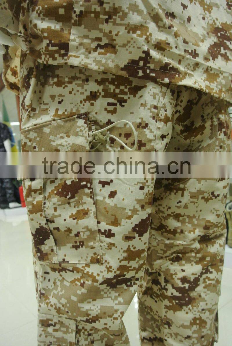 Custom cotton polyest ripstop desert digital camouflage lybria army Vertical Collar Fighting ACU Uniform