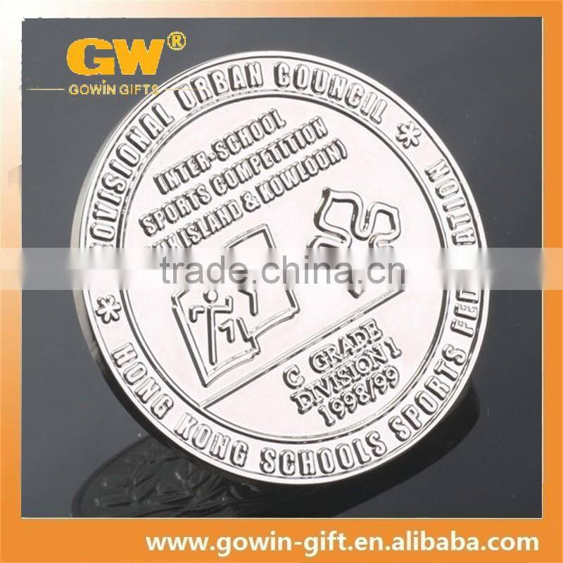 Antique silver plated 3D metal army coin