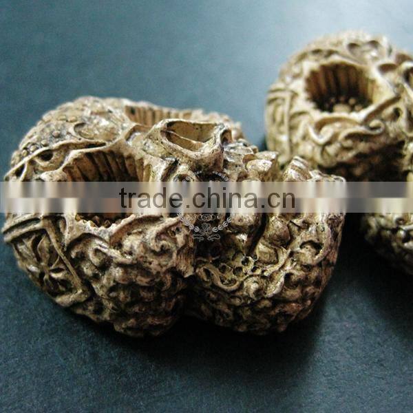 30x40mm skull shape resin cameo ivory color vintage style halloween cabochon DIY pendant charm supplies 4120089