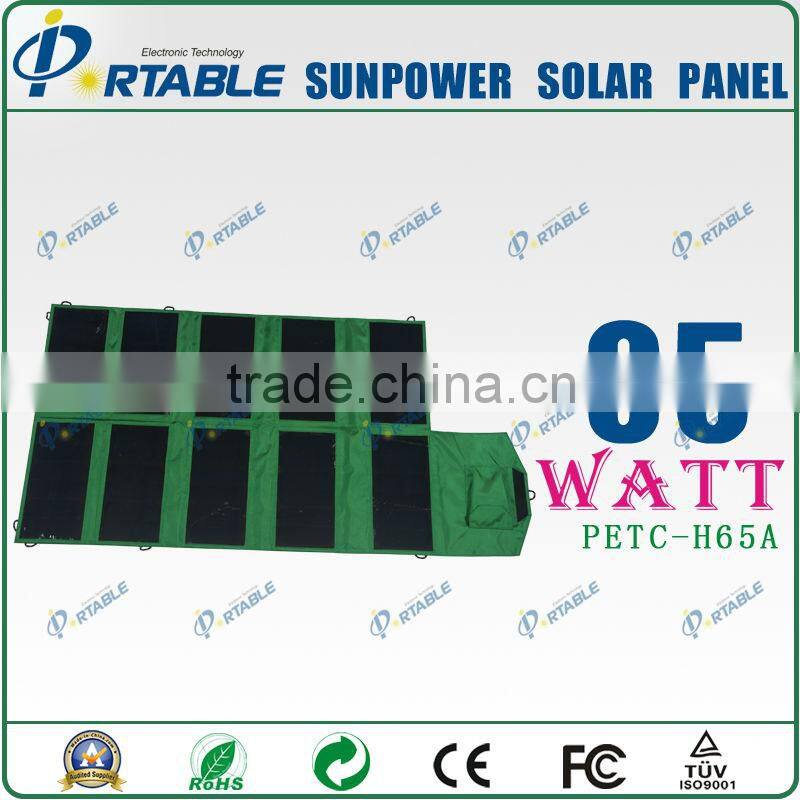 30W Sunpower High Efficient Folding Solar Panel Charger for Phones, Ipads, Battery, Laptop (PETC-H30)
