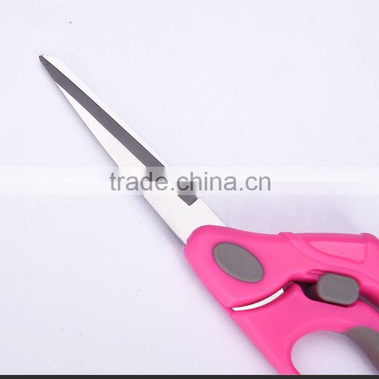 SS13011P -2016 New style and design 8" stainless steel sewing scissors with colorful plastich handle