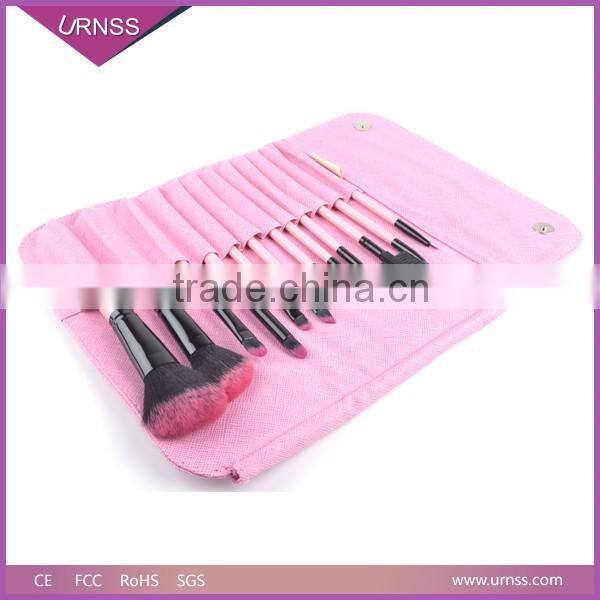 12pcs High Quality Best Price Pink Cosmetic Makeup Brushes Set