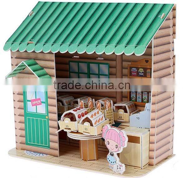 Promotion 3D puzzle shop store toys for girls
