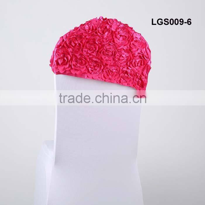 wholesale red polyester rosette chair sash