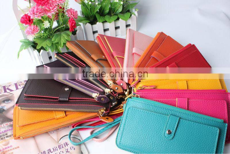 New Fashion Soft PU Leather Lady Card Coin Wallet Purse Colorful Clutch Handbag With Very Low Price