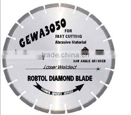 Laser welded segmented small diamond saw blade for fast cutting abrasive material----GEWA