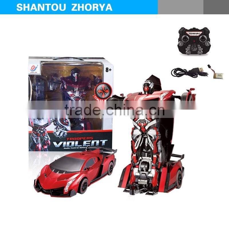 2015 Newest cool rc drift car toy USB 2.4G remote control car transform robot toy car
