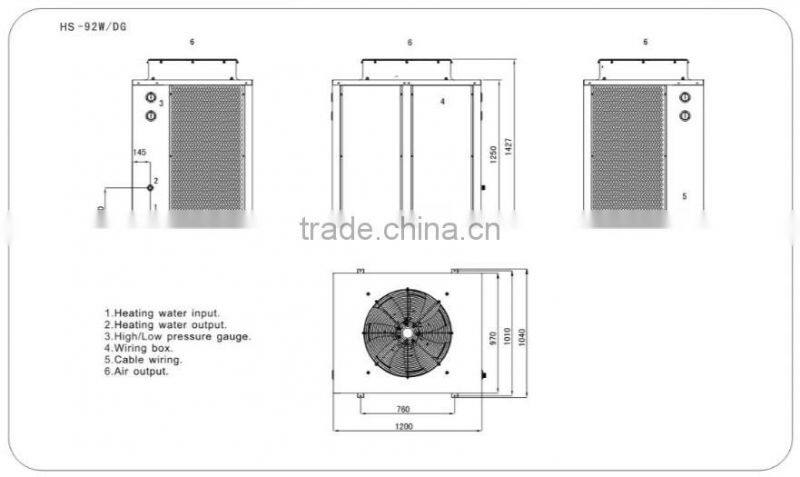 wall or roof mounted monoblock air source high temperature heat pump water heater capacity 14kw