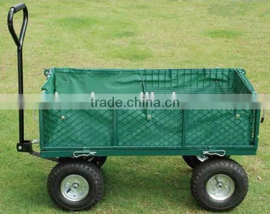 4 wheel foldable metal beach wagon cart